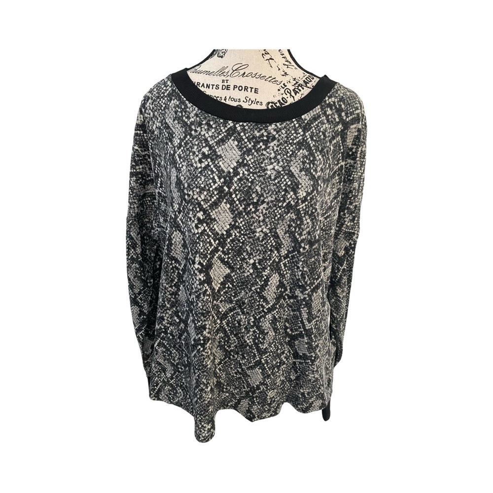 Michael Michael Kors Long Sleeve Snake Skin Pattern Pullover Blouse Top Size L